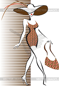 Woman in Hat - royalty-free vector image