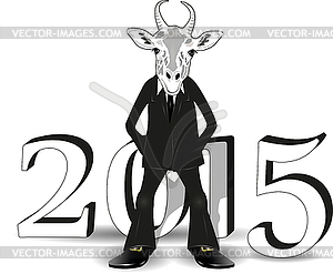 Year white goat - vector image