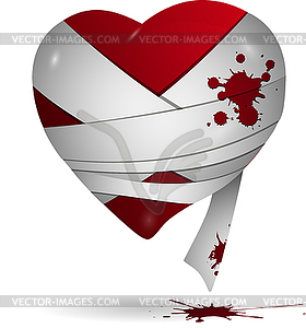 Сердце в бинтах - стоковый векторный клипарт