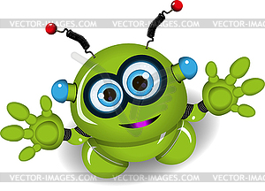 Cute green robot - vector clipart