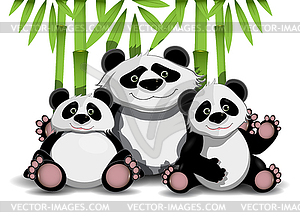 Family of pandas - vector image