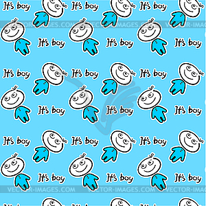 Blue boy pattern - vector image