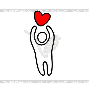 Man-with-heart - vector clipart