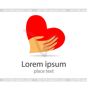 Сердце логотип-шаблон - векторное изображение клипарта