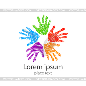 Hand logo - vector clip art