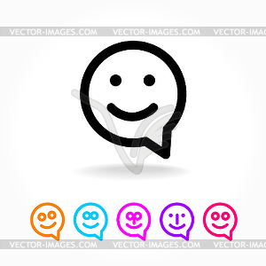 Happy smile speech bubble - stock vector clipart