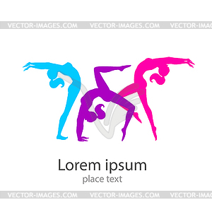 Logo woman sport - vector image