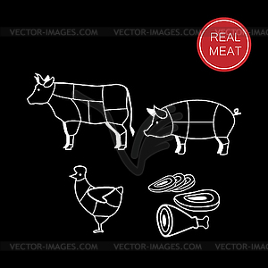 Реальное мясо - изображение в векторе