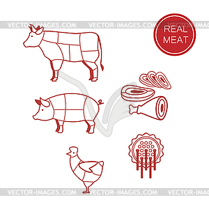 Реальное мясо - изображение в векторном формате