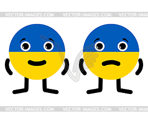 Two characters in form of national Ukrainian flag. - vector image