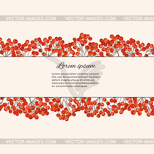 Llustration with branches rowan berry - vector clipart