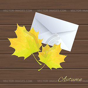 With autumn leaves - vector clip art