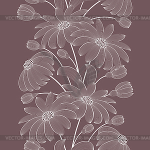 Seamless background with white flowers - vector clip art