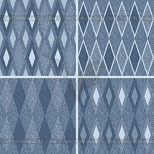 Pattern with denim jeans background - vector clipart