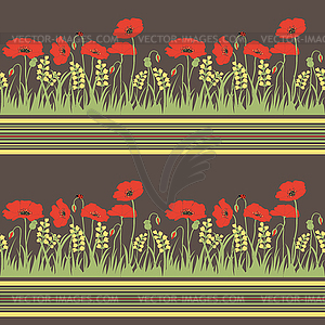 Seamless pattern with poppies - vector image