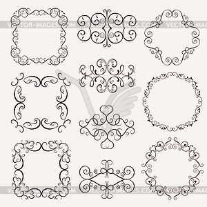 Set vintage decorative frames - vector clip art