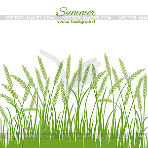 Spring card with grass - vector clipart