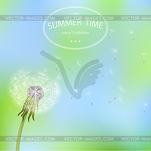 Spring dandelion flowers - vector image