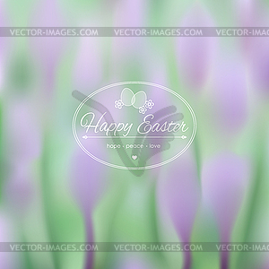 Elegant Easter card on blurred background - vector clipart / vector image