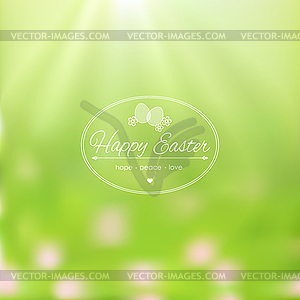 Elegant Easter card on blurred background - vector image