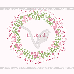 Spring card with abstract flowers - vector clip art