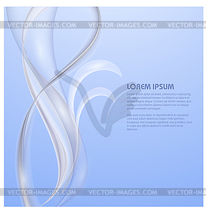 Abstract blue transparent waves - vector clipart