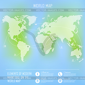 World Map and Information Graphics - vector image