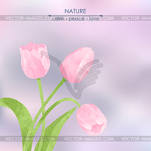 Tulip on gray background - vector image