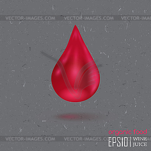 Drop in red - vector image