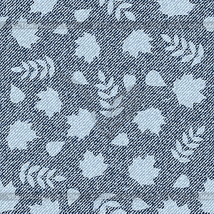 Pattern with denim jeans background - vector clipart