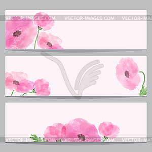 Set of stickers with flowers - vector clip art