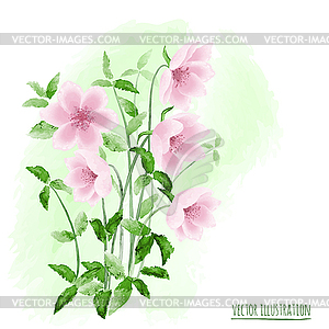 With stylized flowers - vector clip art