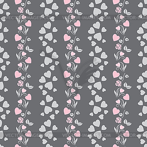 Elegant seamless pattern with abstract roses - vector EPS clipart