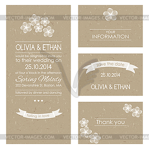 Set of wedding cards or invitations - vector image