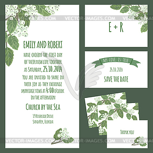 Set of wedding cards or invitations - vector image