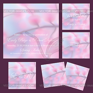 Set of wedding cards or invitations - vector image