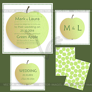 Set of wedding cards or invitations - vector clipart