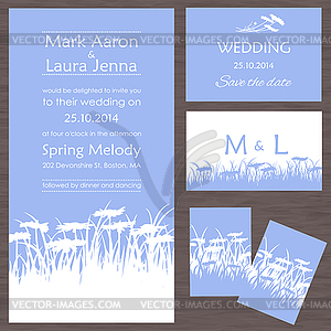 Set of wedding cards or invitations - vector clipart