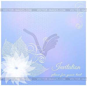 Invitation card with floral elements - vector clip art