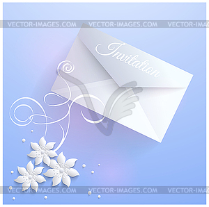 Invitation card with floral elements - vector image