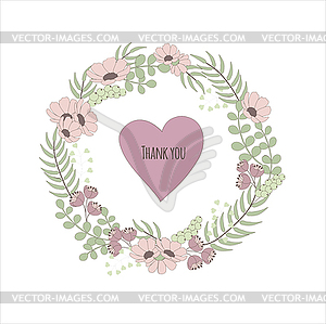 Spring card with abstract flowers - vector image