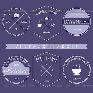 Set of vintage hipster logos - vector image