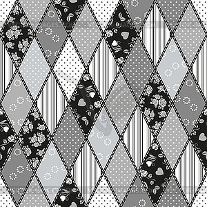 Abstract seamless patchwork pattern - royalty-free vector clipart