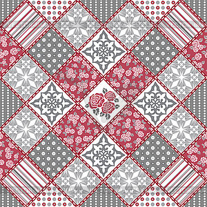 Creative seamless patchwork pattern - vector image