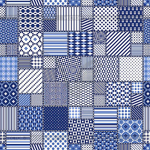 Creative seamless patchwork pattern - vector clipart