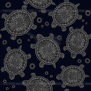 Seamless pattern with turtles - vector image