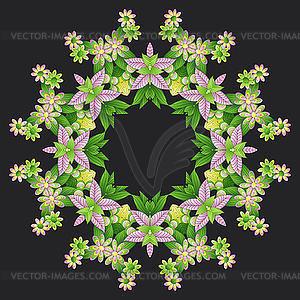 Цветочный узор с цветами - клипарт в векторном формате
