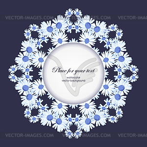 Floral watercolor texture pattern with blue flowers - vector clipart / vector image