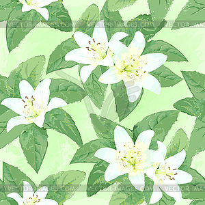 Watercolor nature seamless background - vector image