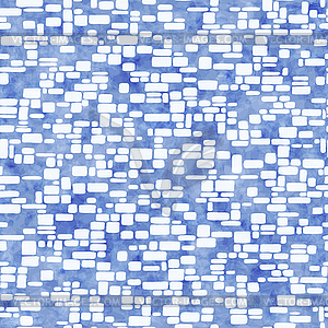 Seamless geometrical pattern with blue watercolor - royalty-free vector image